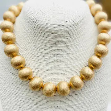 Chunky Gold Beaded Necklace
