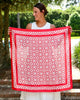 Caroline Hill Geometric Red Scarf: Large