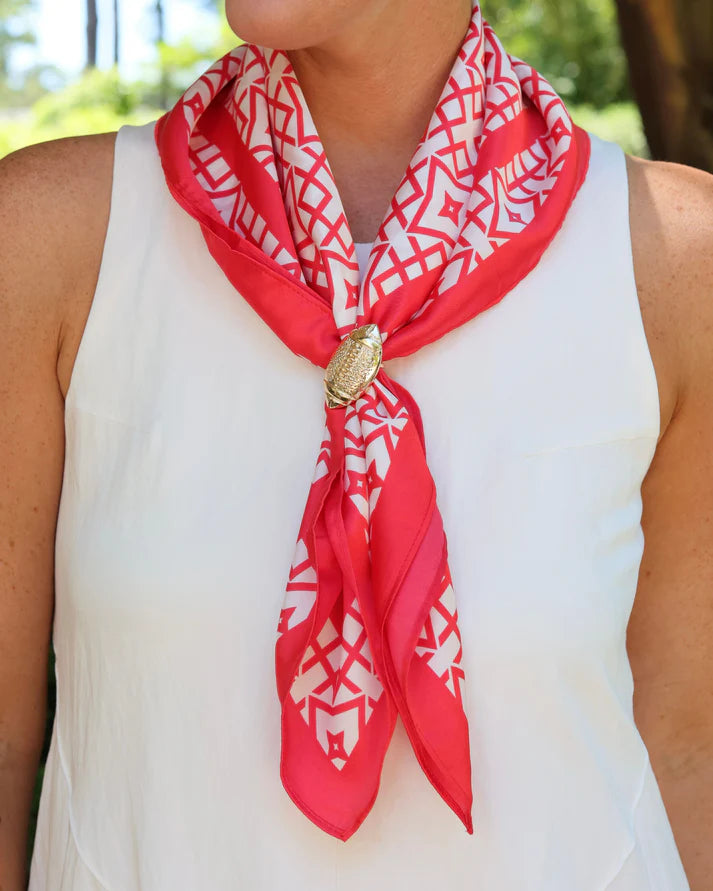 Caroline Hill Geometric Red Scarf: Medium