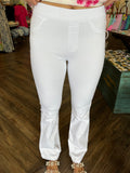 Cello Flare Mid Rise Jeggings: White