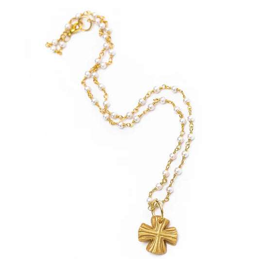 Hidden Truth Jewelry: Pearl Chain with Julia Cross