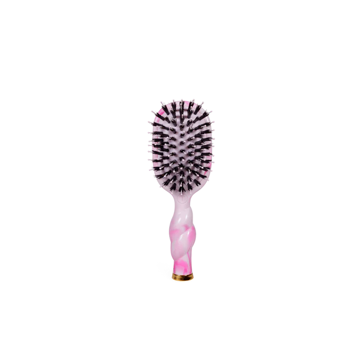 Mini Boar Hair Brush: Pink Swirl