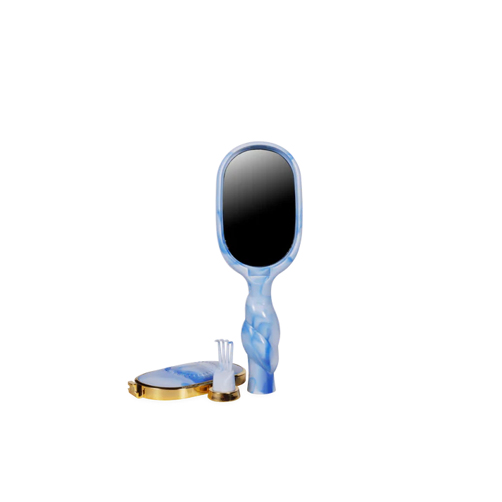 Mini Detangler Hair Brush: Blue Swirl