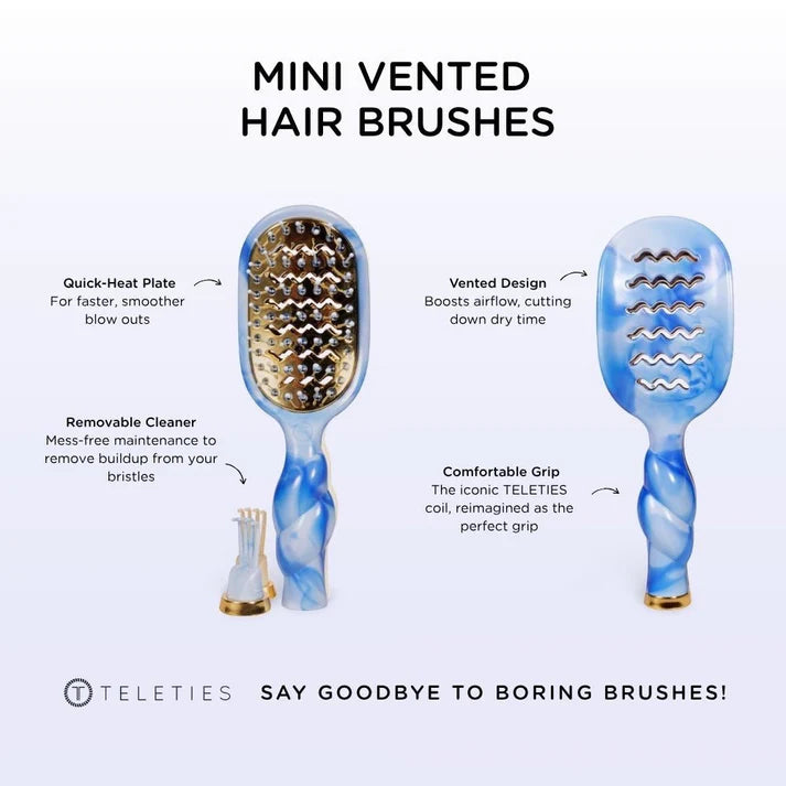 Mini Vent Hair Brush: Blue Swirl
