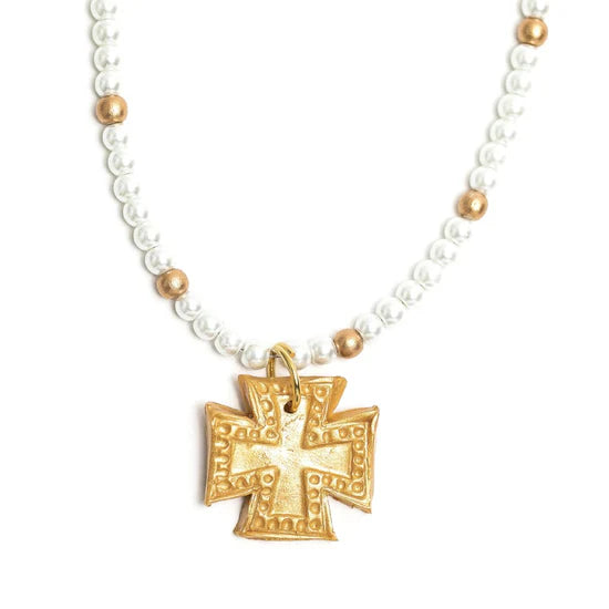 Hidden Truth Jewelry: Pearls with the Elizabeth Cross Necklace