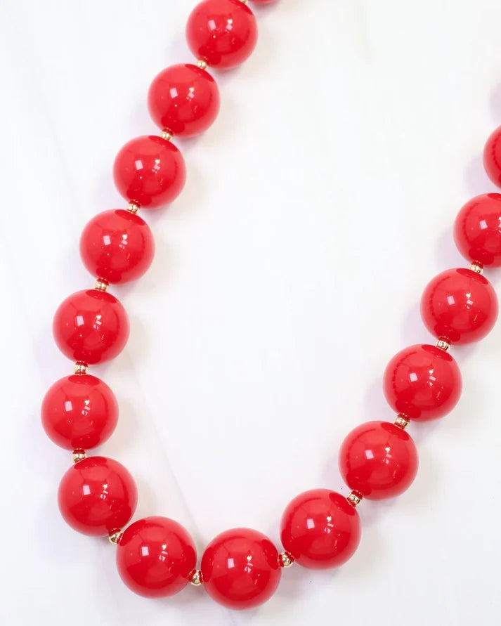Caroline Hill Beaded Necklace: Red