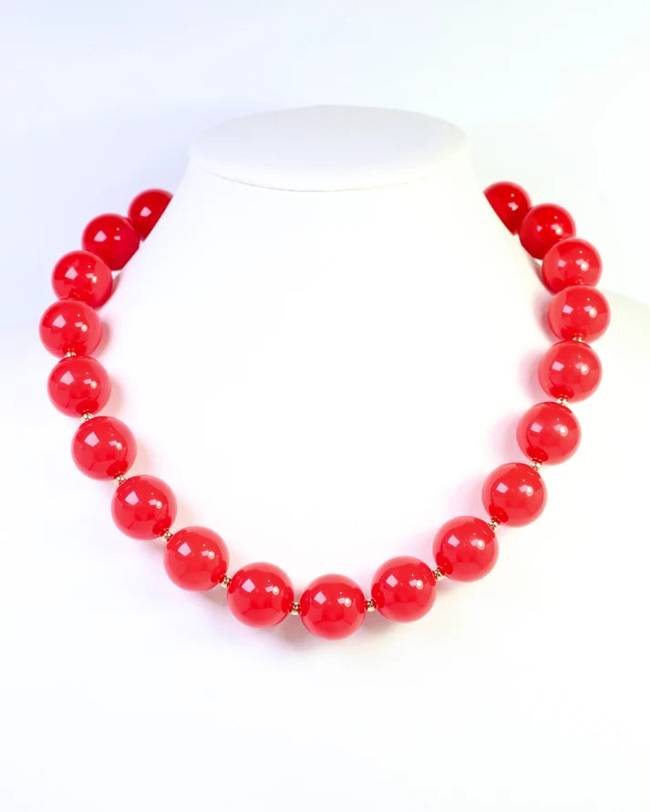 Caroline Hill Beaded Necklace: Red
