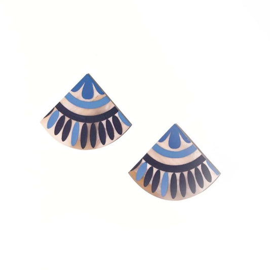 Sea Blue Tiles Earrings