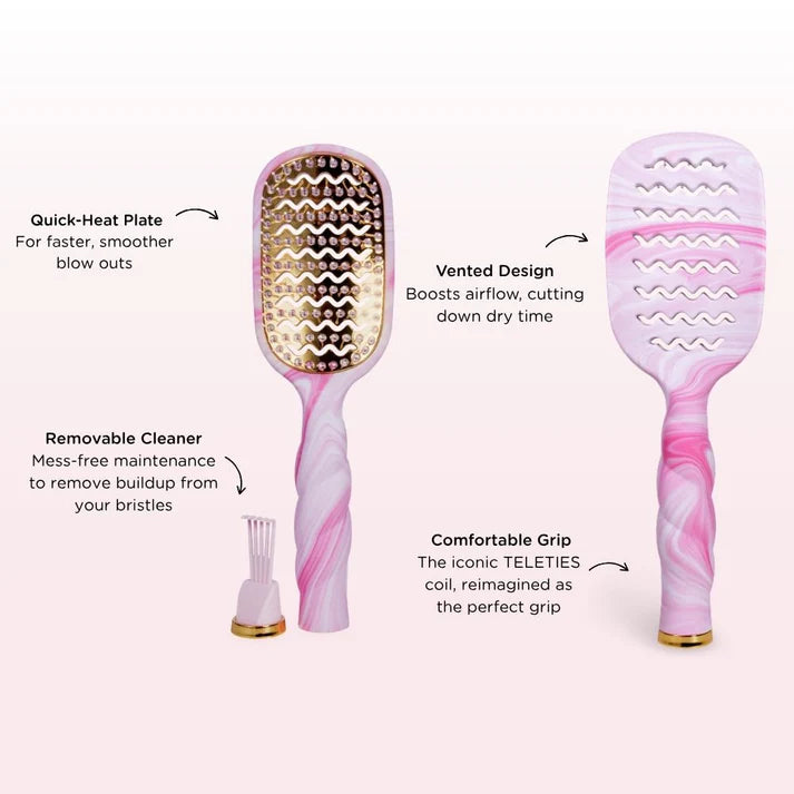 Vented Hair Brush: Pink Swirl